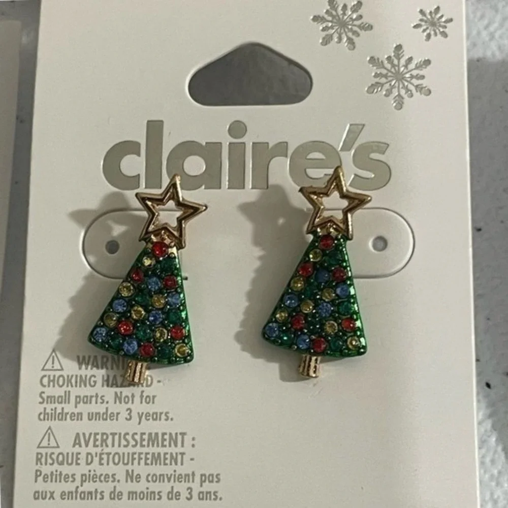 NWT‎ Set of Claire's Holiday Earrings & Hair Accessories